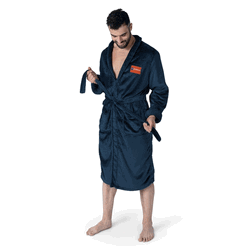 Edmonton Oilers NHL Navy Champs Silk Touch Robe L/XL