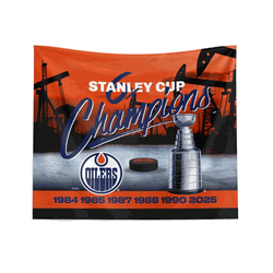 Edmonton Oilers NHL Victorious Printed Wall Hanging 34x40 inches