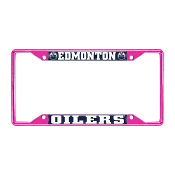 Edmonton Oilers Pink Metal License Plate Frame - 6.25
