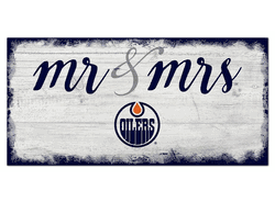 Edmonton Oilers Script Mr & Mrs 6x12 Sign