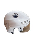 Edmonton Oilers T/B SportStar NHL Hockey Player Mini Helmet - White0 Edmonton Oilers T/B SportStar NHL Hockey Player Mini Helmet - White