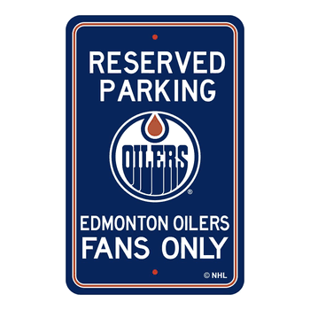 Edmonton Oilers Team Color Reserved Parking Sign Décor 18in. X 11.5in. Lightweight