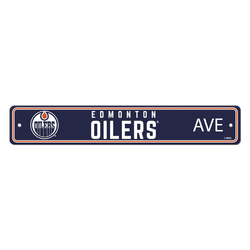 Edmonton Oilers Team Color Street Sign Dcor 4in. X 24in. Lightweight