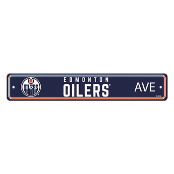 Edmonton Oilers Team Color Street Sign Dcor 4in. X 24in. Lightweight