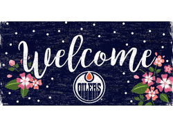 Edmonton Oilers Welcome Floral 6x12 Sign