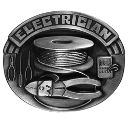 Electrician Antiqued Belt Buckle