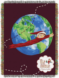 Elf on the Shelf Elf Travels Woven Tapestry Throw Blanket 48x60 Inches