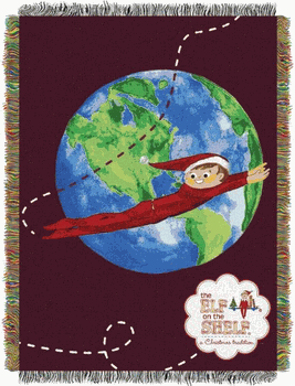 Elf on the Shelf Elf Travels Woven Tapestry Throw Blanket 48x60 Inches