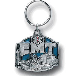 EMT Metal Key Chain with Enameled Details
