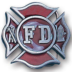 Fireman's Cross Enameled Belt Buckle