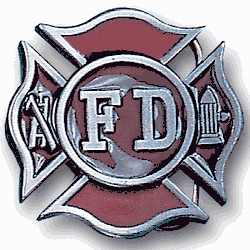 Fireman's Cross Enameled Belt Buckle