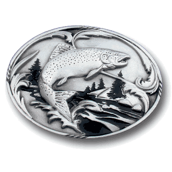 Fish & Stream Enameled Belt Buckle