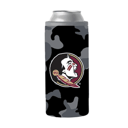 FL State Black Camo 12oz Slim Can Coolie