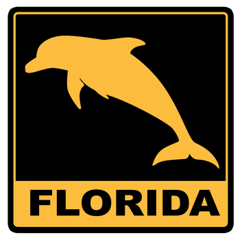 Florida Dolphin 8 inch Auto Decal