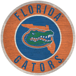 Florida Gators 12 in. Circle w/ State Sign