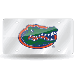 Florida Gators  12" x 6" Silver Laser Cut Tag For Car/Truck/SUV