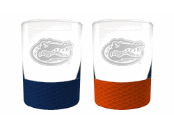 Florida Gators 2pc Laser Etched Commissioner Rocks Glass Set