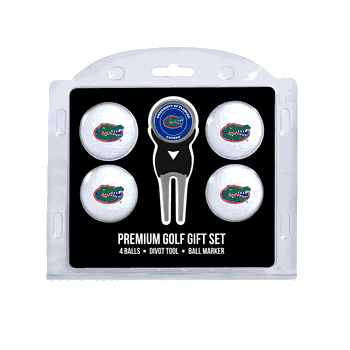 Florida Gators 4 Ball Gift Set + Divot Tool & Marker
