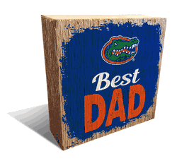 Florida Gators Best Dad 6x6 Wood Block