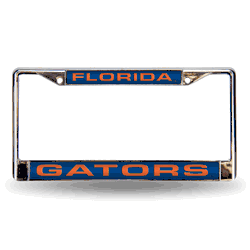 Florida Gators Blue 12" x 6" Laser Cut Chrome Frame
