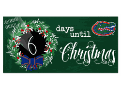 Florida Gators Chalk Christmas Countdown 6x12 Sign