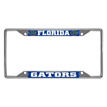 Florida Gators Chrome Metal License Plate Frame, 6.25in x 12.25in