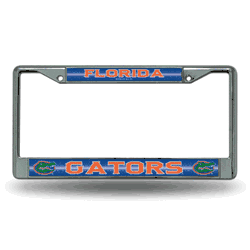 Florida Gators Classic 12" x 6" Silver Bling Chrome Car/Truck/SUV Auto Accessory