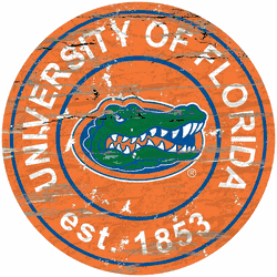 Florida Gators Distressed Round Sign
