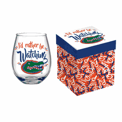 Florida Gators Glass 17oz Wine Stemless Boxed