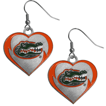 Florida Gators Heart Dangle Earrings