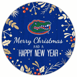 Florida Gators Merry Christmas & New Year 12in Circle