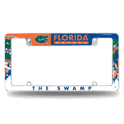 Florida Gators Primary 12" x 6" Chrome All Over Automotive License Plate Frame for Car/Truck/SUV