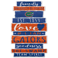 Florida Gators Sign 11x17 Wood Family Word Design