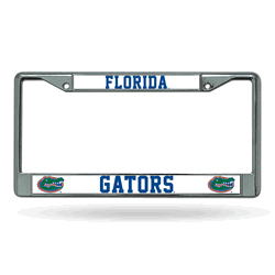 Florida Gators Standard Chrome Frame with Plastic Inserts 12" x 6" Car/Truck Auto Accessory