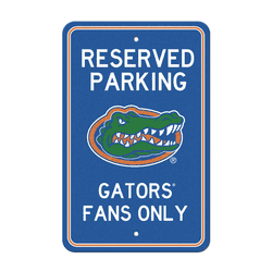 Florida Gators Team Color Reserved Parking Sign Dcor 18in. X 11.5in. Lightweight
