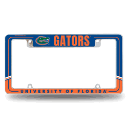 Florida Gators Two-Tone 12" x 6" Chrome All Over Automotive License Plate Frame