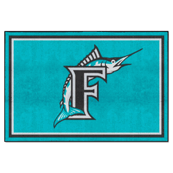 Florida Marlins 5ft. x 8 ft. Plush Area Rug - Retro Collection
