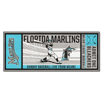 Florida Marlins Ticket Runner Rug - 30in. x 72in.