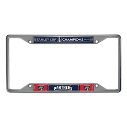Florida Panthers 2024 Champions Chrome Metal License Plate Frame, 6.25in x 12.25in