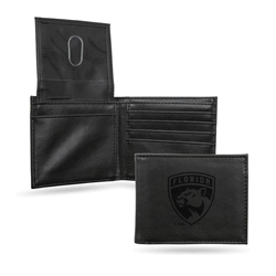 Florida Panthers Black Laser Engraved Billfold Wallet