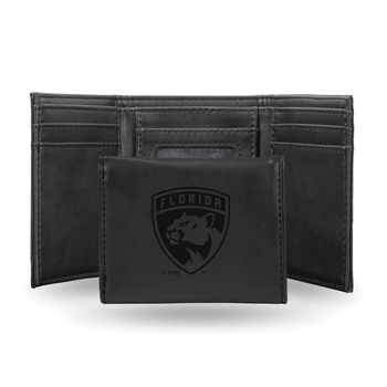 Florida Panthers Black Laser Engraved Faux Leather Trifold