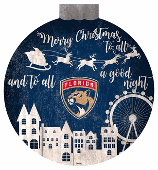 Florida Panthers Christmas Village 12in Wall Art