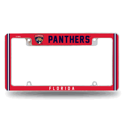 Florida Panthers Classic 12" x 6" Chrome All Over Automotive License Plate Frame