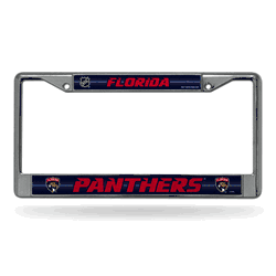 Florida Panthers Classic 12" x 6" Silver Bling Chrome Car/Truck/SUV Auto Accessory