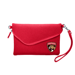 Florida Panthers Fold Over Crossbody Pebble Light Red