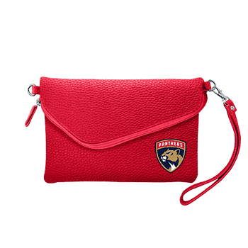 Florida Panthers Fold Over Crossbody Pebble Light Red