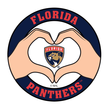 Florida Panthers Heart Hands Decal