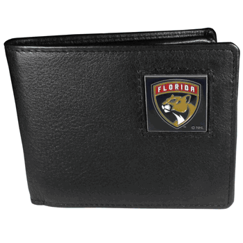 Florida Panthers Leather Bi-fold Wallet Packaged in Gift Box