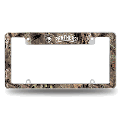 Florida Panthers Mossy Oak 12" x 6" Chrome All Over Automotive License Plate Frame for Car/Truck/SUV