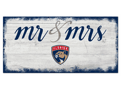 Florida Panthers Script Mr & Mrs 6x12 Sign